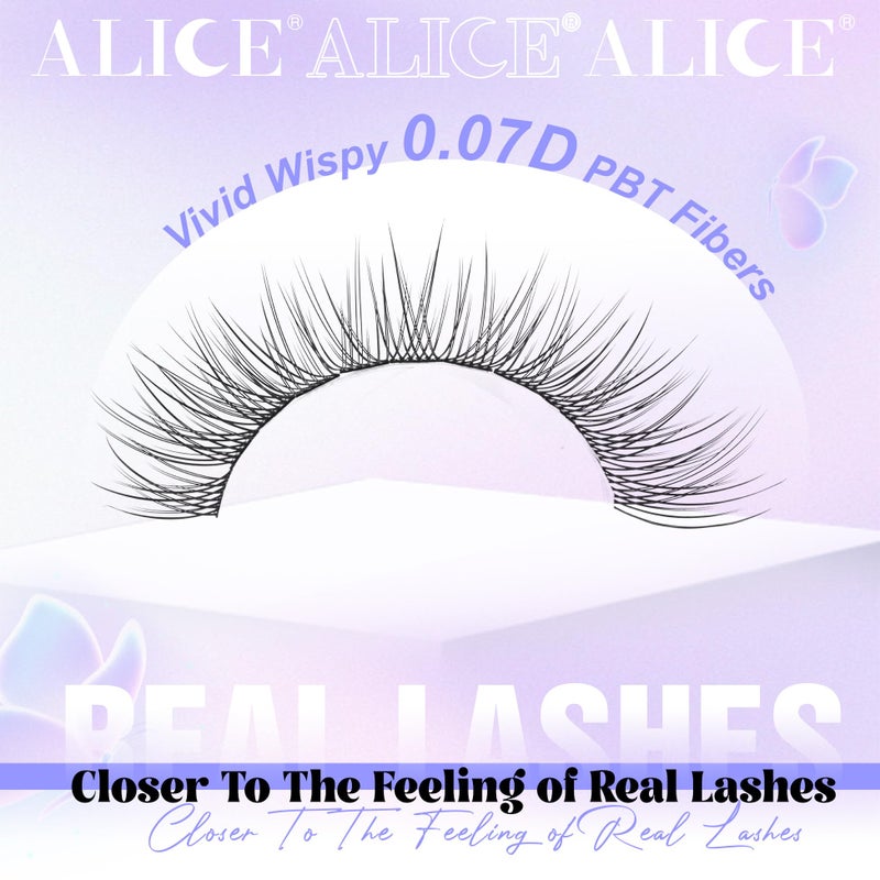Alice Natural Lash Clusters Wispy Lash Extensions Short 10-14mm DIY Cluster Eyelash Extension C-Curly 280pcs Soft Thin Band Individual Lashes by ALICE - Image 3