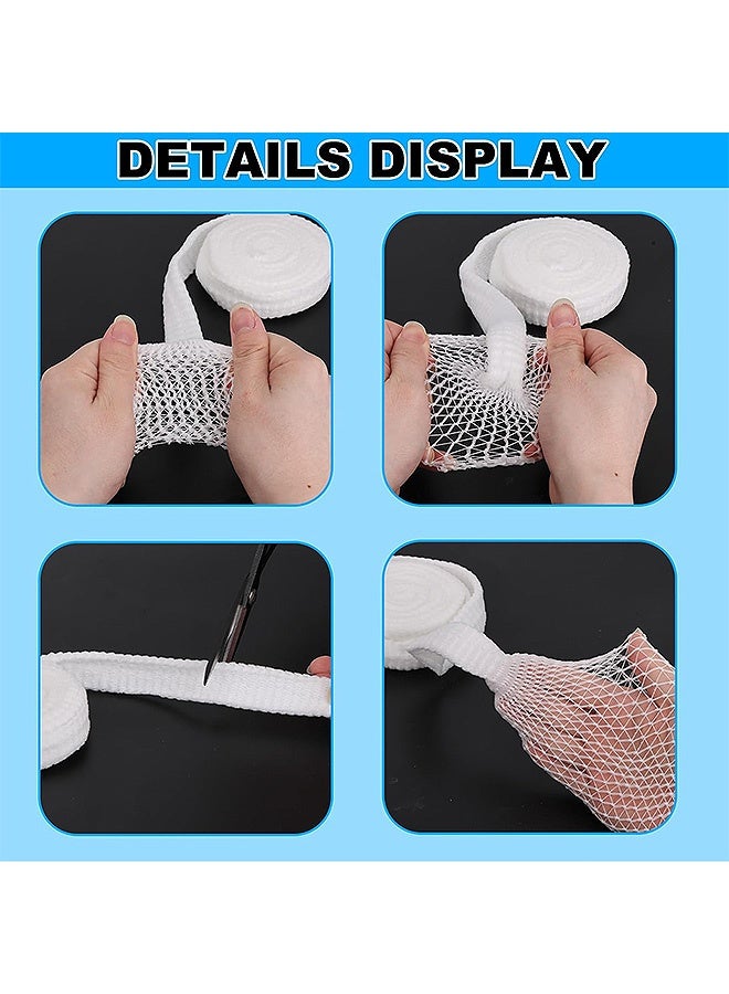 إم إكس إن 2 لفات من ضمادة ستوكينيت الأنبوبية، 0.98 × 86.61 بوصة من الشاش الأنبوبي المرن لجروح الذراع، أكمام ملفوفة من الشاش المطاطي، غلاف مرن قابل للتنفس للذراعين والساقين والركبتين - غلاف ناعم مسبقًا تحت حماية المصبوب - ضمادة ممتصة للعرق (أبيض) - Image 4