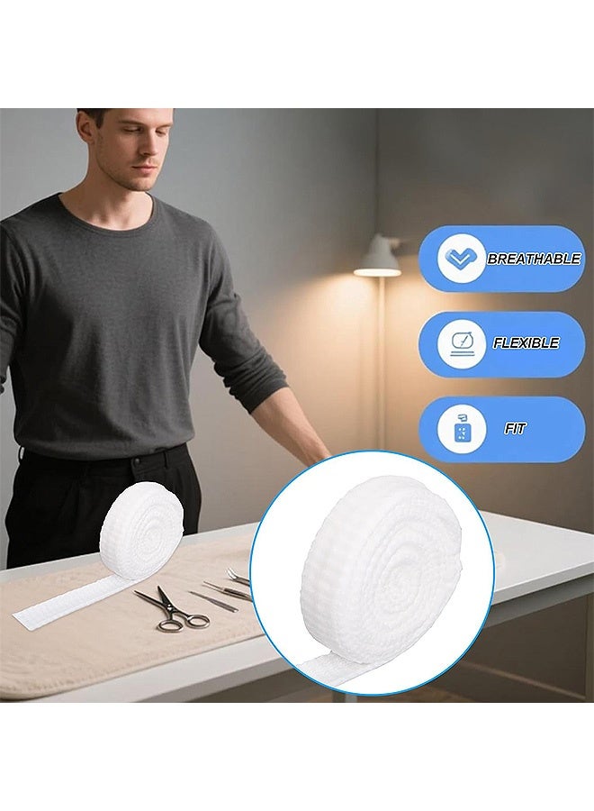 إم إكس إن 2 لفات من ضمادة ستوكينيت الأنبوبية، 0.98 × 86.61 بوصة من الشاش الأنبوبي المرن لجروح الذراع، أكمام ملفوفة من الشاش المطاطي، غلاف مرن قابل للتنفس للذراعين والساقين والركبتين - غلاف ناعم مسبقًا تحت حماية المصبوب - ضمادة ممتصة للعرق (أبيض) - Image 3