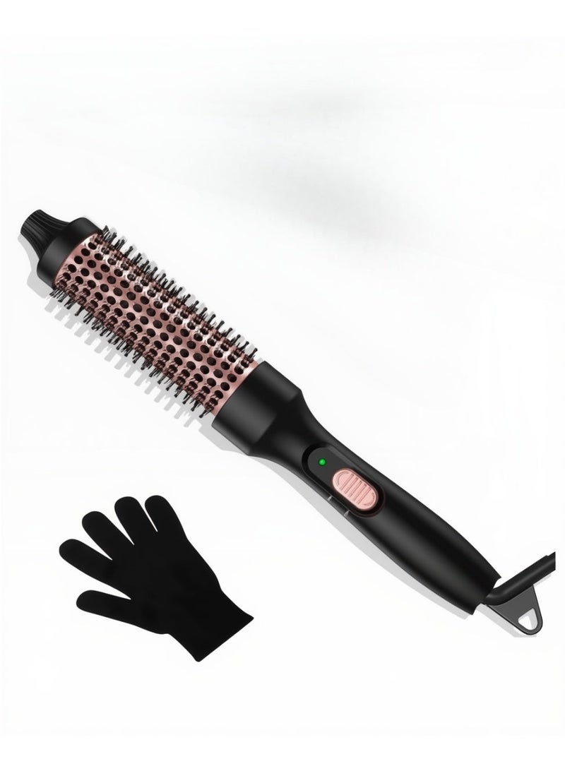 روينغدا فرشاة شعر حرارية، فرشاة تجعيد الشعر المسخّنة 32 مم للحصول على شعر أملس مثالي وتجعيدات كثيفة - جهد مزدوج، تسخين سريع لمدة 30 ثانية، تقنية التورمالين الأيونية الخزفية، استشوار شعر بدون صوت - Image 1