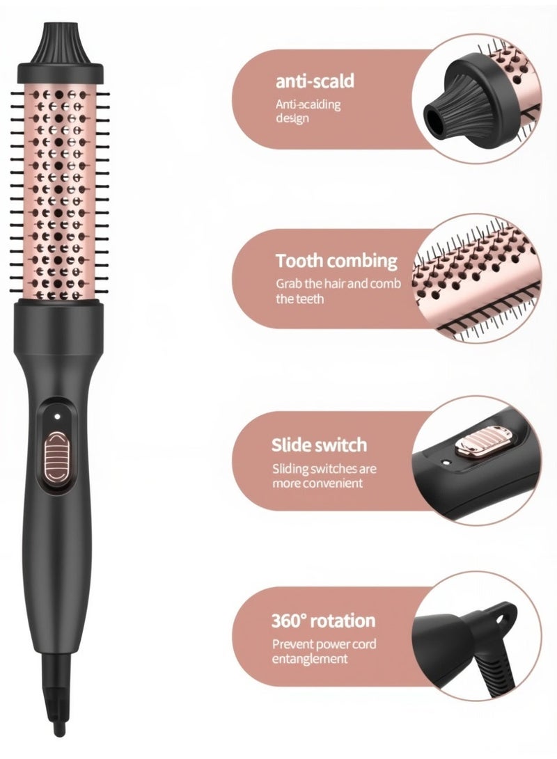 روينغدا فرشاة شعر حرارية، فرشاة تجعيد الشعر المسخّنة 32 مم للحصول على شعر أملس مثالي وتجعيدات كثيفة - جهد مزدوج، تسخين سريع لمدة 30 ثانية، تقنية التورمالين الأيونية الخزفية، استشوار شعر بدون صوت - Image 3