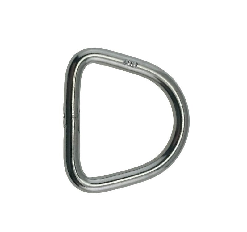 US STAINLESS Stainless Steel 316 D Ring Welded 8mm x 80mm ID (5/16" x 3 3/16") Marine Grade Dee - Image 1