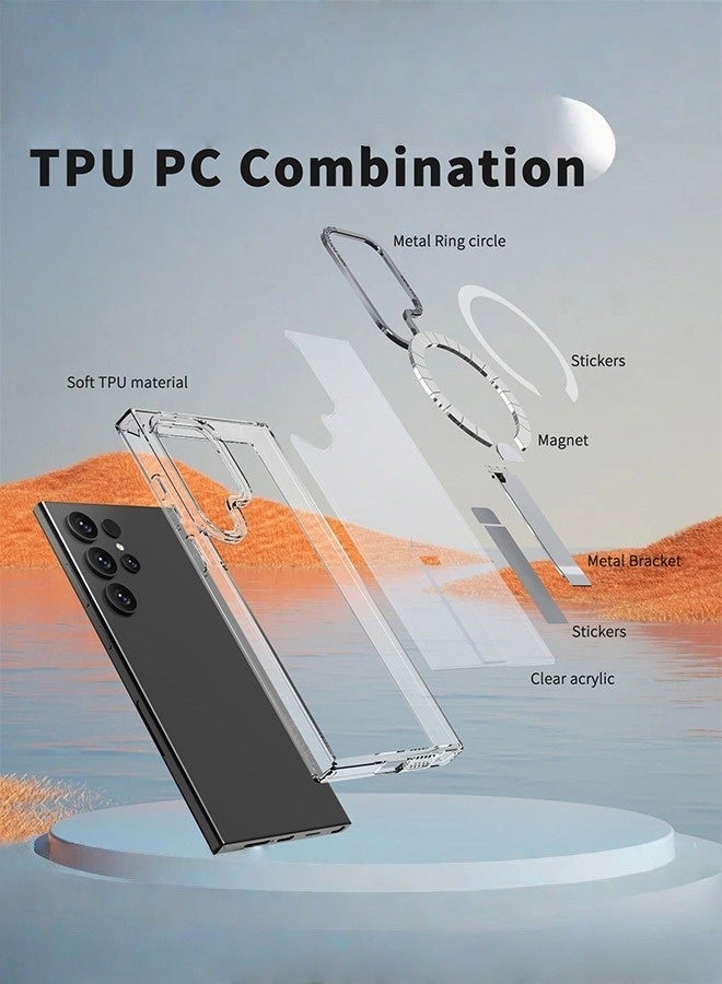 Samsung Galaxy S24 Ultra Magnetic MagSafe Case, Full Shockproof Protection,Translucent Matte Back, Slim Phone Cover with Strong Magnet for Galaxy S24 Ultra (Clear) - Image 5