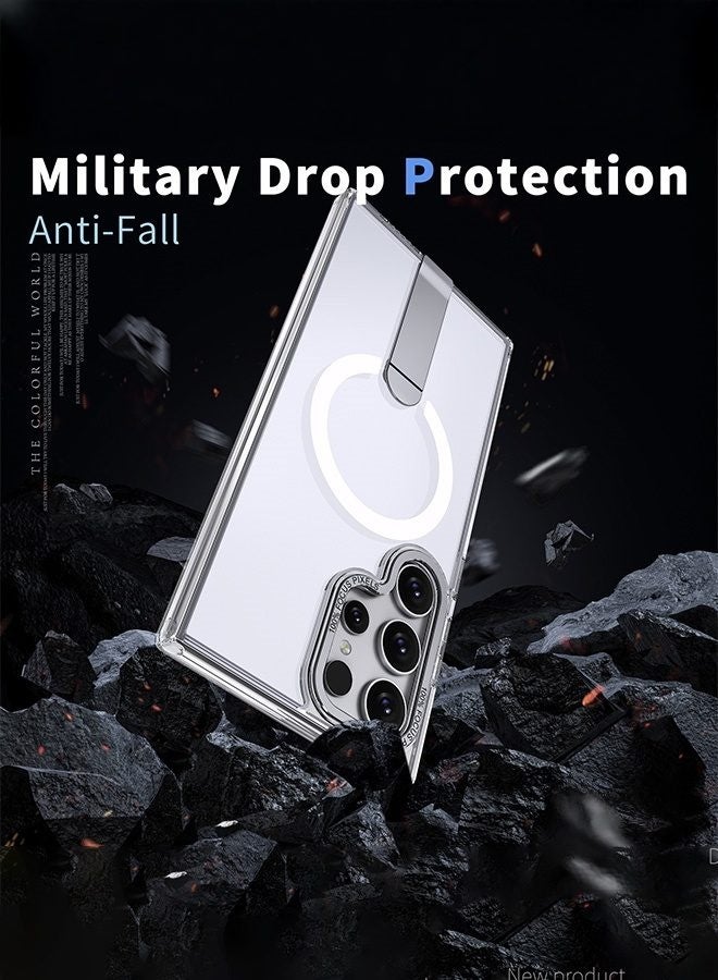 Samsung Galaxy S24 Ultra Magnetic MagSafe Case, Full Shockproof Protection,Translucent Matte Back, Slim Phone Cover with Strong Magnet for Galaxy S24 Ultra (Clear) - Image 3