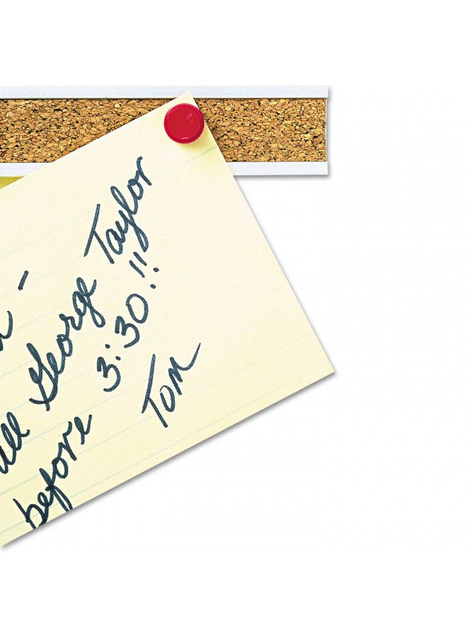 Quartet Bulletin Bar Strip, Cork Board, 18" x 1", Classroom, Office, Cubicle, Aluminum Frame (2003), Beige