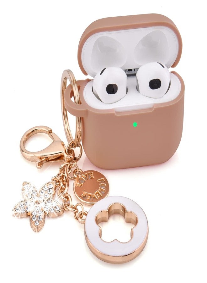 VISOOM Case for Airpods 3 Pink Airpods 3rd Cases 2021 Silicone for iPod 3 Earbuds Case Cover Women Wireless Charging Case with Accessories Girl Bling Keychain for Apple Ear Buds 3rd Generation - Image 1