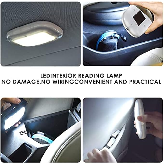 Excefore Car Led Lights Interior Portable Small Incar Led Touch Lights With 10 Bright Led Lamp Beads Usb Rechargeable Lighting Light Car Emergency Light Warm White Light - Image 5