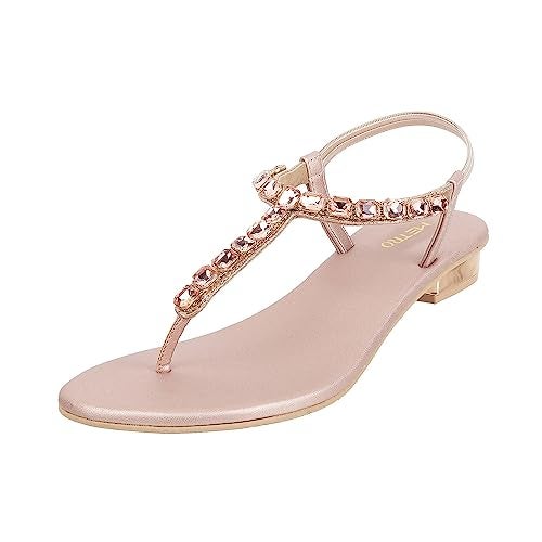 Metro Women Rose Gold Flat Fashion Sandal UK/4 EU/37 (35-323) - Image 1