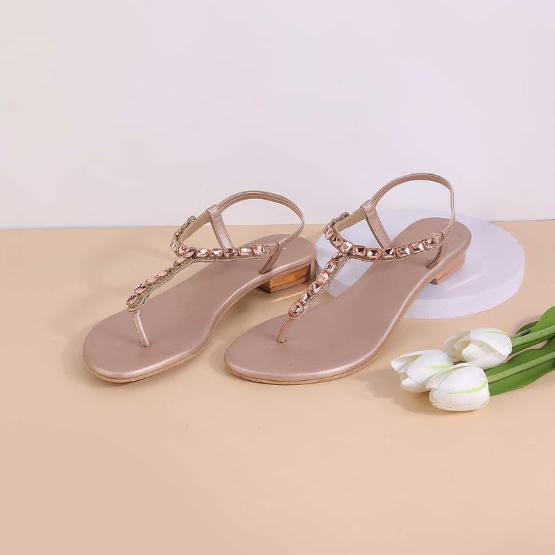 Metro Women Rose Gold Flat Fashion Sandal UK/4 EU/37 (35-323) - Image 2