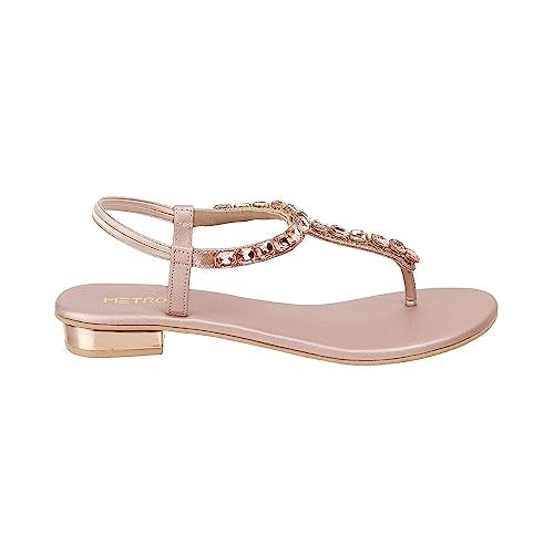 Metro Women Rose Gold Flat Fashion Sandal UK/4 EU/37 (35-323) - Image 3