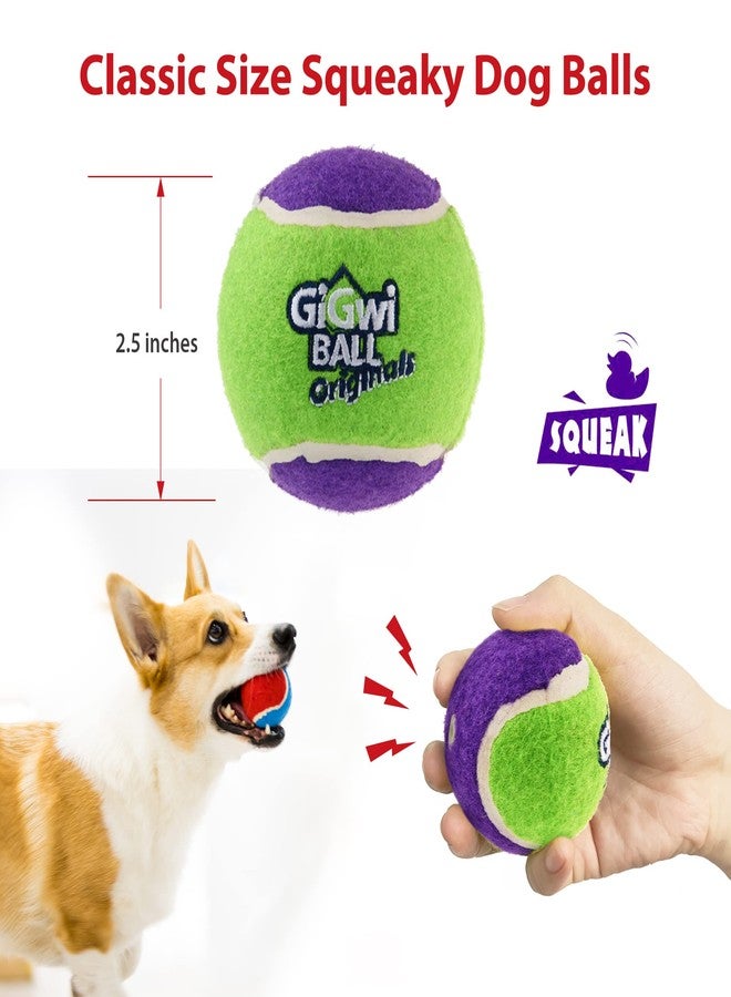 Gigwi Tennis Balls for Dogs, Squeaky Dog Tennis Balls for Exercise, High Bouncy Pet Ball Bright Colors 2.5 Inches, Interactive Funny Dog Toys for All Breeds of Dogs Indoor & Outdoor Dog Games, 5 Pack - Image 2