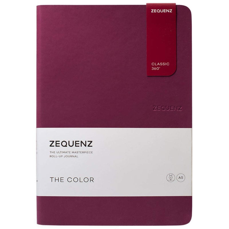 Zequenz Classic 360 The Color Series, Size: A5 Large, Color: Berry, Paper: Dot, Soft cover Notebook, Soft Bound Journal, 5.83"W x 8.19" H x .47", 100 sheets / 200 pages, Dot Matrix Pattern Premium Paper - Image 1