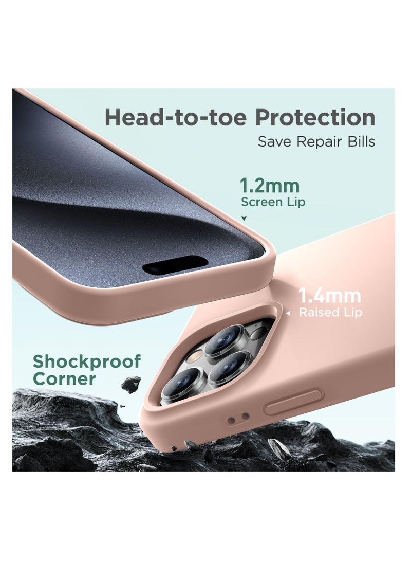 Aookay Compatible with iPhone 16 Pro Max Case, [Silky and Soft Touch Series] Premium Soft Liquid Silicone Rubber Full-Body Protective Bumper Case for iPhone 16 Pro Max (Sand powder) - Image 3