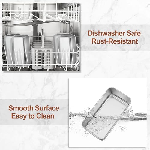 LIANYU 4 Pack Loaf Pans for Baking Bread, 9x5 Inch Bread Pan, Stainless Steel Meatloaf Baking Loaf Tin for Homemade Banana Sourdough, Dishwasher Safe - Image 5