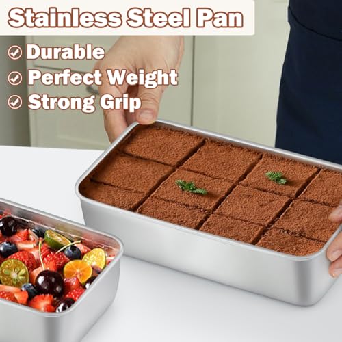 LIANYU 4 Pack Loaf Pans for Baking Bread, 9x5 Inch Bread Pan, Stainless Steel Meatloaf Baking Loaf Tin for Homemade Banana Sourdough, Dishwasher Safe - Image 4