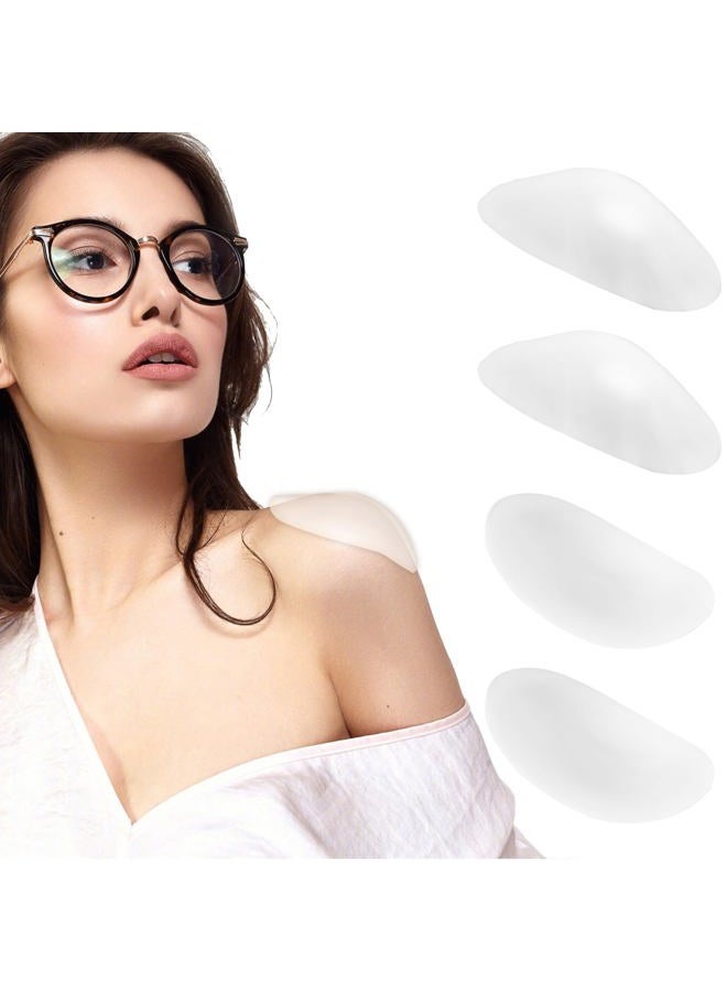 SAVITA 2 Pairs Silicone Shoulder Pads, Invisible Non-Skidding Shoulder Push-Up Pads Reusable Shoulders Enhancer Sticky Pad for Women Clothing (Transparent)  - Image 1