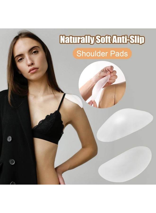SAVITA 2 Pairs Silicone Shoulder Pads, Invisible Non-Skidding Shoulder Push-Up Pads Reusable Shoulders Enhancer Sticky Pad for Women Clothing (Transparent)  - Image 5