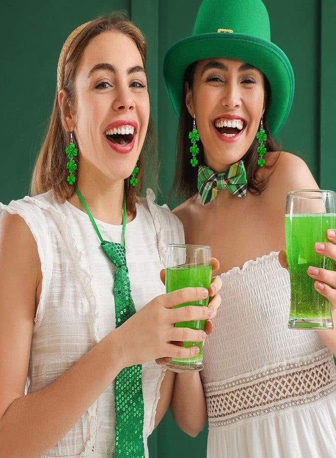 Mintolex St Patrick’s Day Shamrock Earrings for Women Green Clover Drop Dangle Earrings Festive Acrylic St Patrick’s Day Jewelry Accessories, 4-Leaf Clover - Image 3