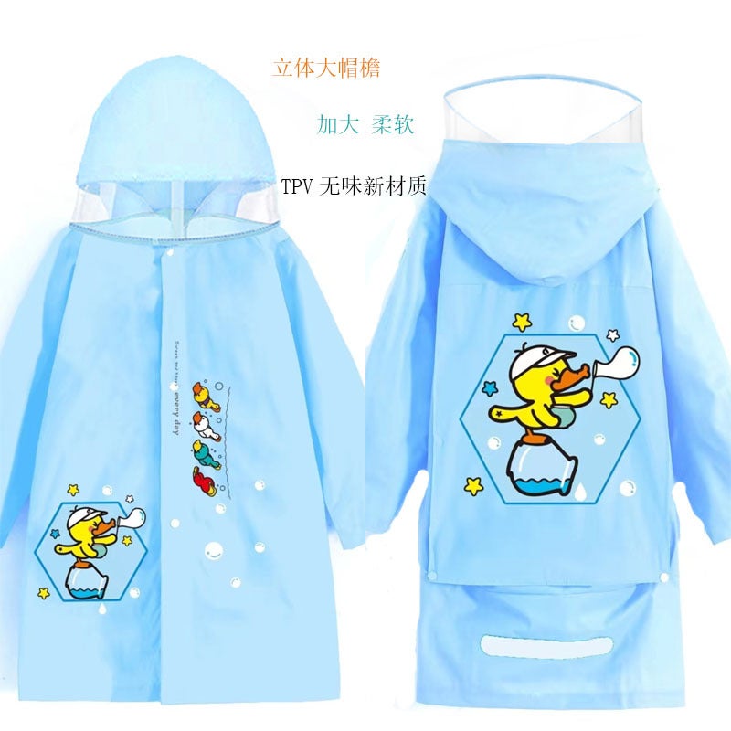Kidsren'S Whole Body Primary And Secondary School Students' Enlarged Schoolbags Baby Ponchos Thickeneded Long Waterproof Kindergarten Raincoats - Image 4