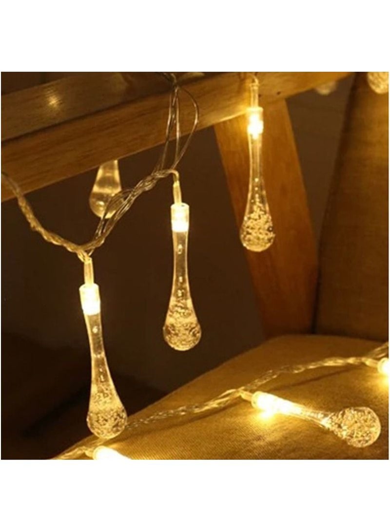 ACLIX Fairy Garland 30 LED  Water drop Ball String Lights For Christmas Tree Wedding Home Indoor Decoration Valentine's Day Yellow 5M - Image 1
