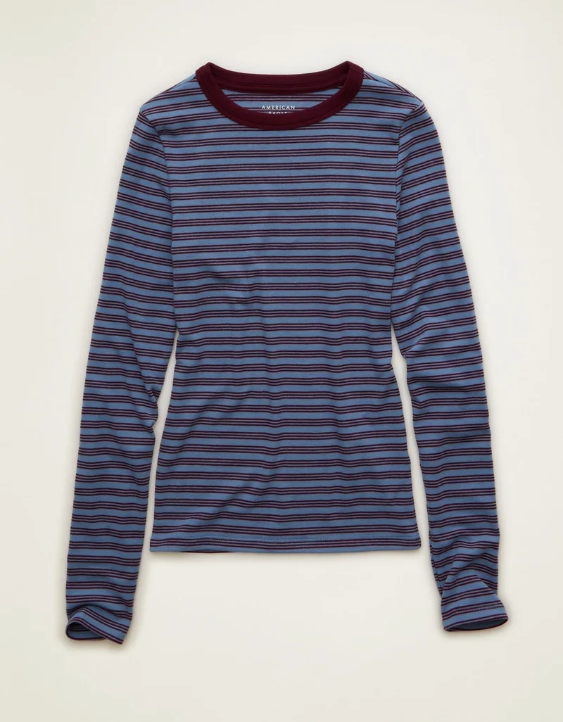 American Eagle  AE Cozy Crew Neck Long Sleeve T-Shirt for Women | Best Price UAE