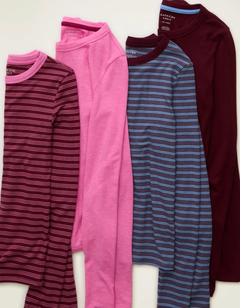 American Eagle  AE Cozy Crew Neck Long Sleeve T-Shirt for Women | Best Price UAE