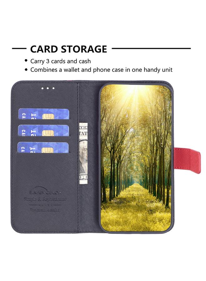 S-TOP Case For iPhone 11 Pro BF13 Color Matching Cross Texture Leather Phone Case - Image 5