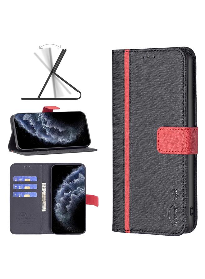 S-TOP Case For iPhone 11 Pro BF13 Color Matching Cross Texture Leather Phone Case - Image 1