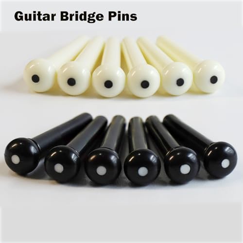 Junlego 14Pcs Acoustic Guitar Bridge Pins String Pegs Guitar Saddle Nut With 3-In-1 Pin Puller Remover Guitar String Winder And Cutter Guitar Parts Accessories Replacement Tools Kits（white+black） - Image 2
