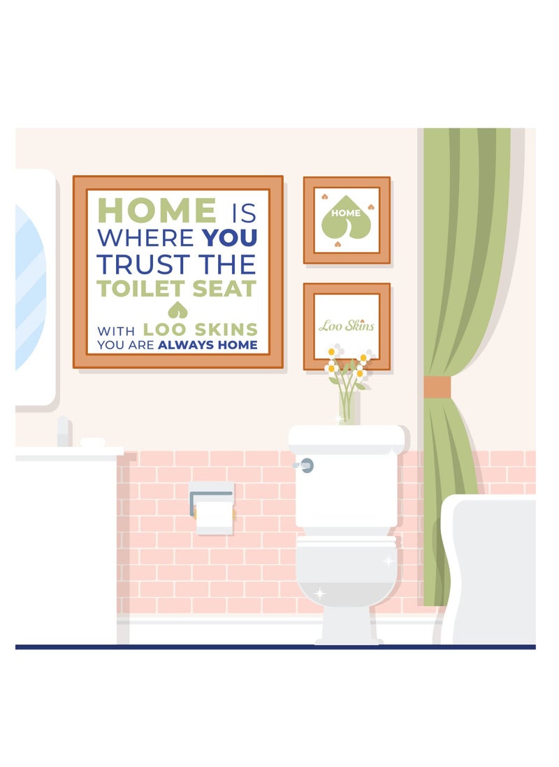 Loo Skins Loo Skins Anti-Splash Toilet Seat & Bowl Covers (Pack of 5) | Suitable for Kids, Children & Adults | Durable | One Size | Antibacterial | 99% Protection  - Image 2