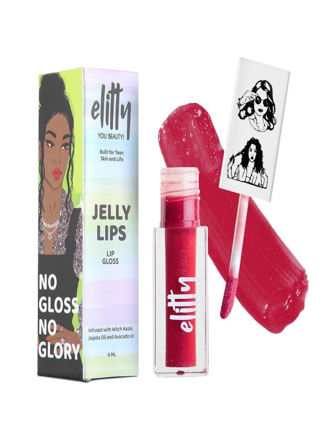 Elitty Jelly Lips- Mauve Lip Gloss for High Shine, Glossy Finish & Hydrating Lips with Jajoba Oil & Vitamin E | Vegan & Cruelty-Free, Pretty Savage (4 ML) - Image 1