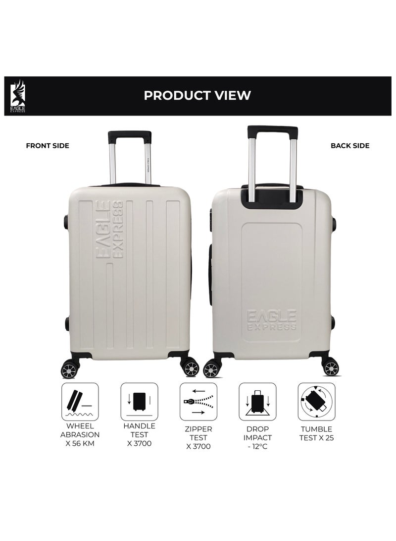Eagle Express VENTURE ABS HARD TROLLEY 20,24,28 Inch 3 Piece Set WHITE - Image 3