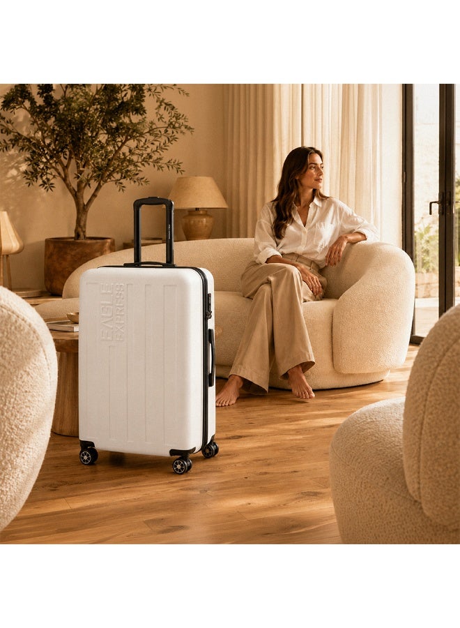 Eagle Express Venture ABS Hard Shell Luggage Set 3 Pcs (20/24/28 Inch) White, Lightweight Travel Trolley Suitcase Set with 360 Spinner Wheels, Secure Lock and 2 Year Warranty - Image 2