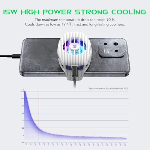 Black Shark Phone Cooler for Gaming FunCooler 5 NEO Wired Mobile Phone Cooling Fan Lightweight Quiet with RGB Light Cellphone Radiator for 267345 inches iPhoneAndroid Retaining Bolt White - Image 3
