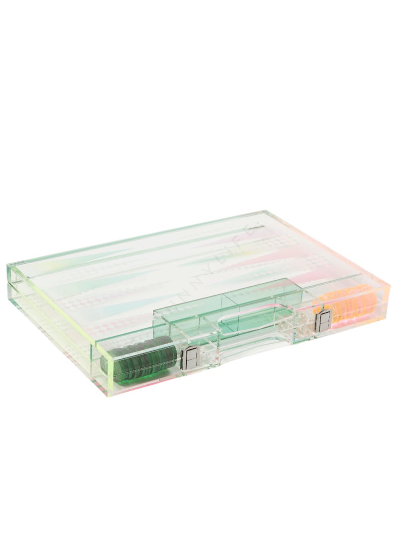 SUNNY LIFE Ombre Lucite Backgammon Sherbert - Image 1