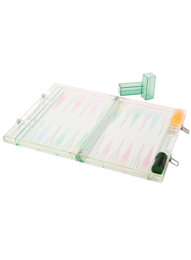 SUNNY LIFE Ombre Lucite Backgammon Sherbert - Image 2