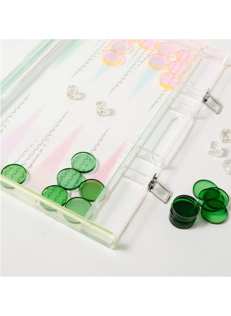 SUNNY LIFE Ombre Lucite Backgammon Sherbert