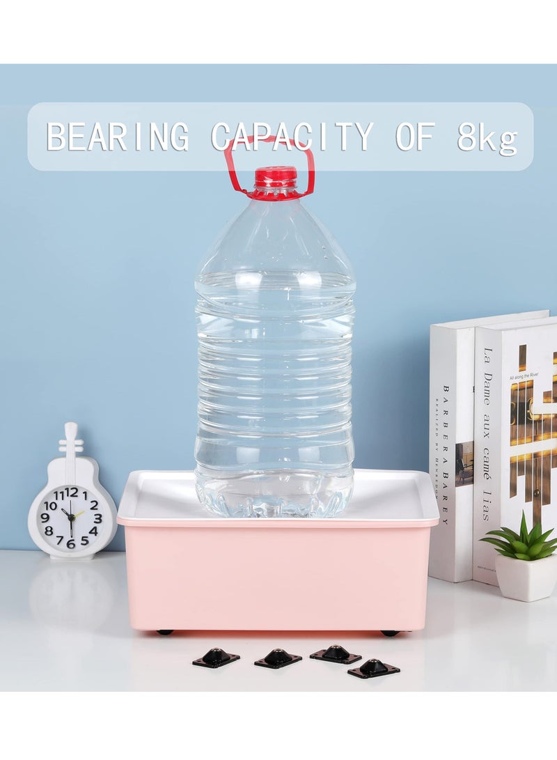 16 Pcs Mini Casters Wheels, Self-Adhesive Stainless Steel Paste Universal Wheel 360 Degree Rotation Storage Box Furniture Bins Bottom Trash Can Caster, Black - Image 4