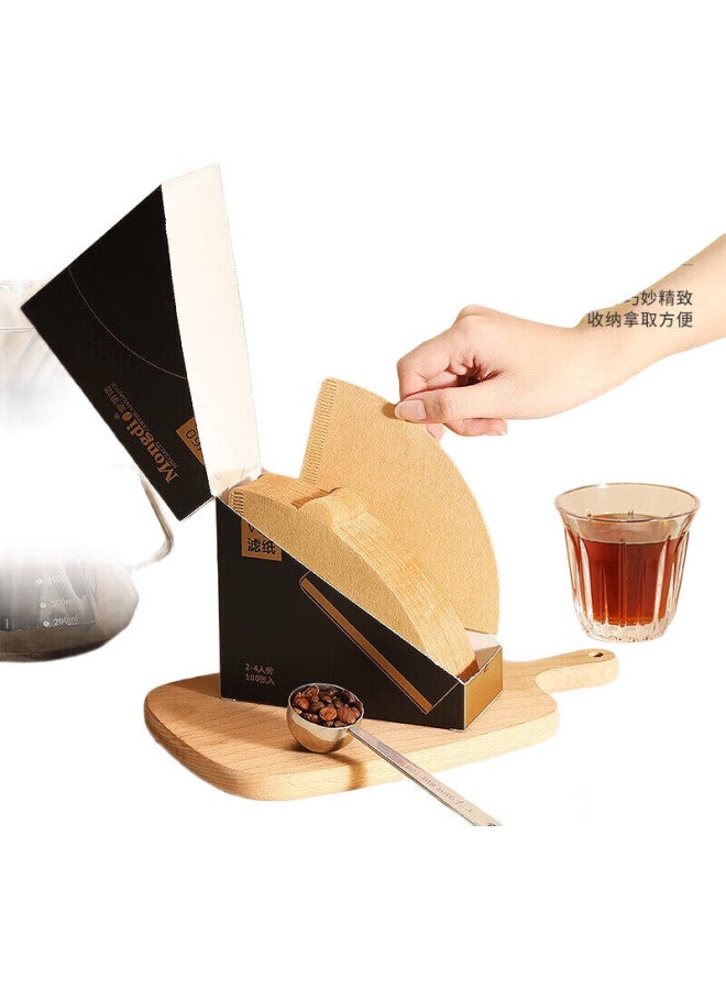 Mongdio Coffee Filter Paper, V60 Drip-Style Pour-Over Coffee Filter Paper, Type 02, 100 Pieces, For 2-4 Servings - Image 1