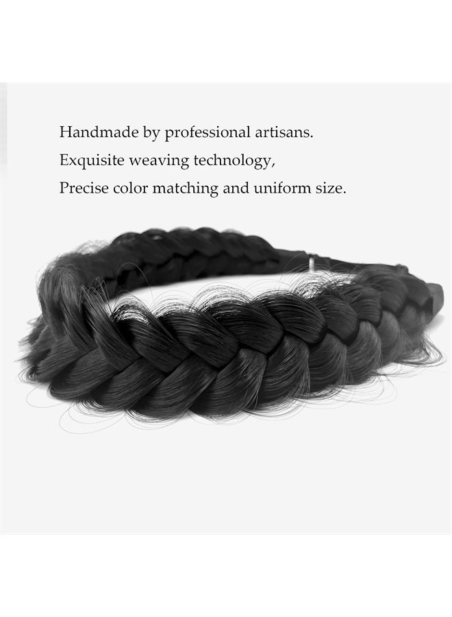 TOECWEGR Synthetic Hair Braided Headband Classic Chunky Wide Plaited Wedding Fluffy Braids Wig Women Girl Beauty Accessory (A01POB1) B08BF5NRQN - Image 3