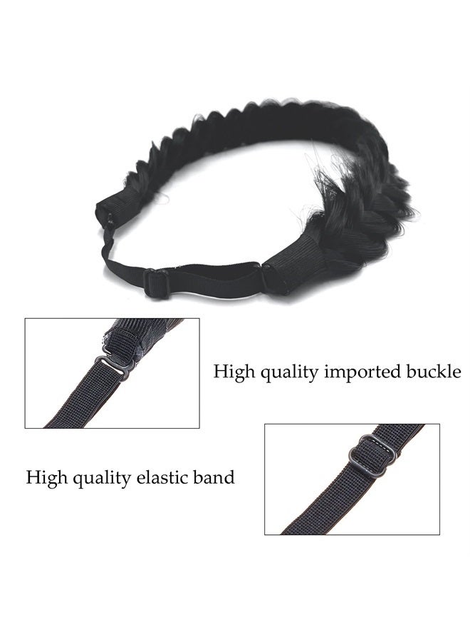 TOECWEGR Synthetic Hair Braided Headband Classic Chunky Wide Plaited Wedding Fluffy Braids Wig Women Girl Beauty Accessory (A01POB1) B08BF5NRQN - Image 4