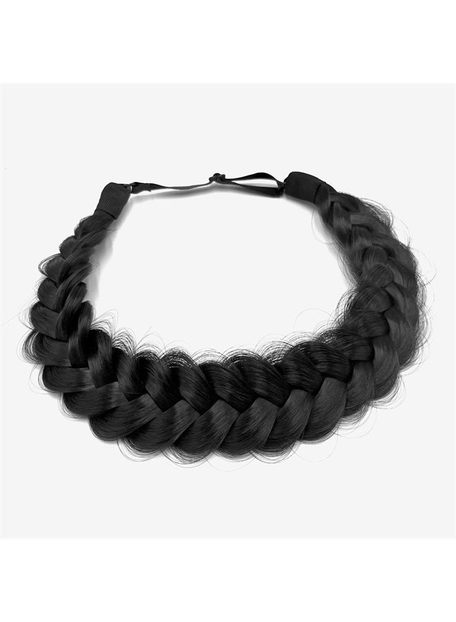 TOECWEGR Synthetic Hair Braided Headband Classic Chunky Wide Plaited Wedding Fluffy Braids Wig Women Girl Beauty Accessory (A01POB1) B08BF5NRQN - Image 5