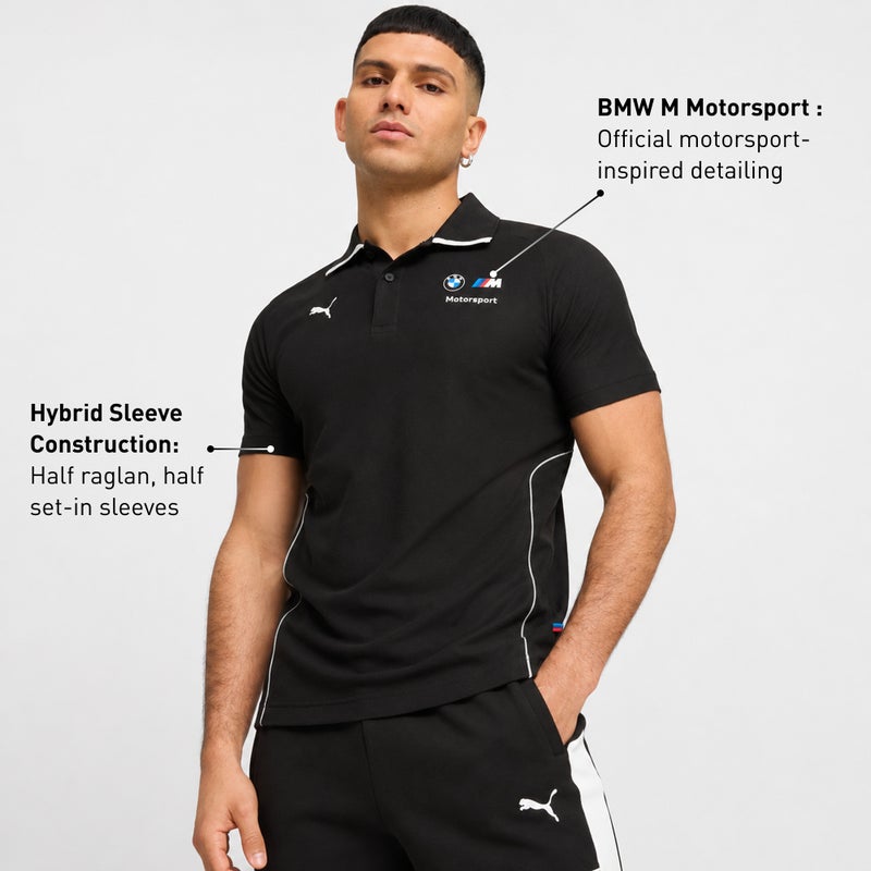 PUMA BMW M Motorsport Mens Black Polo Shirt - Image 2