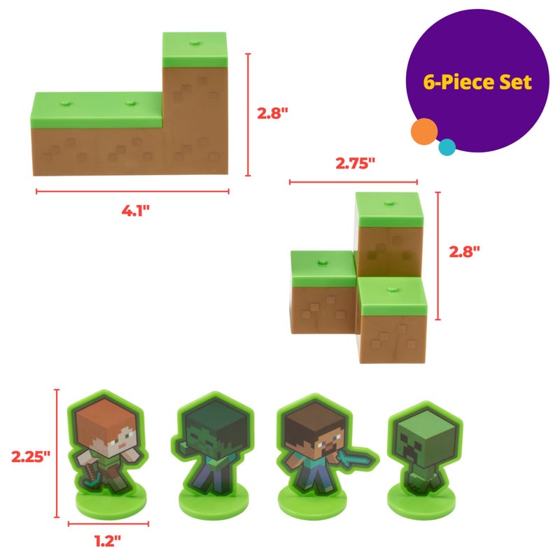DecoPac DecoSetÂ® Mobs Beware Minecraft Cake Topper, 6-Piece Stackable Cake Decoration, Interlocking 3D Blocks With Characters, Food Safe Birthday Cake Decoration - Image 4