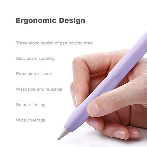 YINVA Apple Pencil 2nd Gen Case with Grip & Protective Nib Cover (Purple) - Image 5