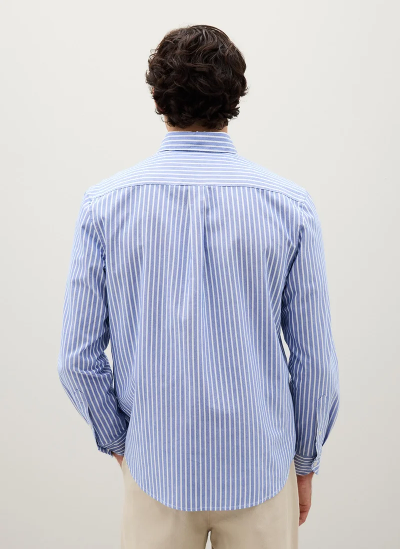 او في اس MULTICOLOUR REGULAR FIT PURE COTTON SHIRT