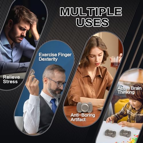 D.G.PLAYER 3-in-1 Fidget Toys Adults: Spinner, Slider & Clicker – Magnetic Stainless Steel Bearings for Super-Stable Rotation – Stress Relief, Enhanced Focus, and Habit Breaking, Christmas Party Favor Kid(Black) - Image 4