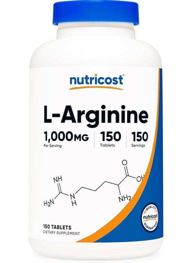 Nutricost, L-Arginine, 1,000 mg, 150 Tablets - Image 1