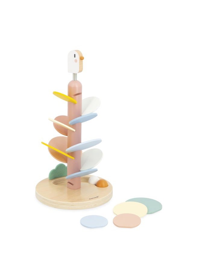 Janod Wooden slide to assemble - 14 sheets, 2 balls and 1 instruction manual included - Educational toy - Bedroom decoration - Watercolour - Development of fine motor skills - From 3 years - J04040 - Image 2