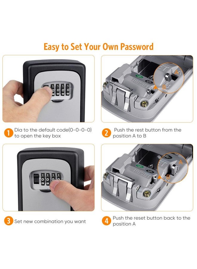Fayleeko Key Lock Box Outdoor with Code - Wall Mount Security Lockbox for Spare Keys Outside Combination Keybox for Home, Office, Garage  - Image 5